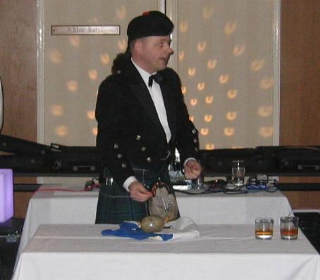 Scott piping at a Burns Supper